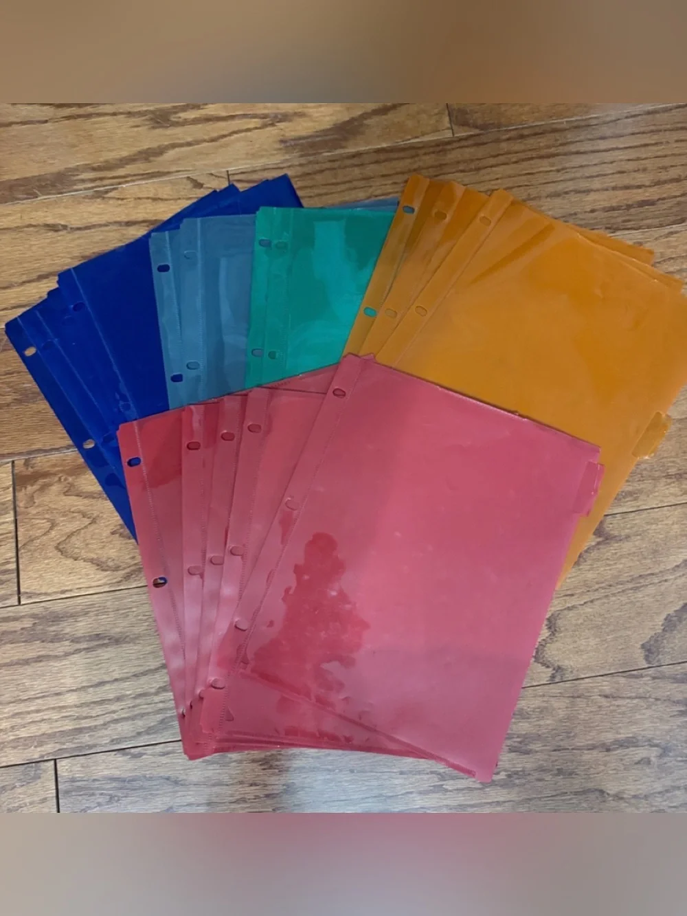 Binder Pockets 3 Ring Clear Pocket Divider Folders Sleeves Slash File Jacket 16